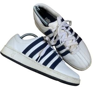 Classic Leather Low Top Sneakers White Navy Men’s 9 K-Swiss
